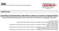 Encabezado del artículo Aprendizaje socioemocional y educación en valores en el aula de Lenguaje Musical