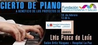 Cartel de un concierto benéfico de piano con imagen de manos tocando un teclado de piano Cartel de un concierto benéfico de piano con imagen de manos tocando un teclado de piano